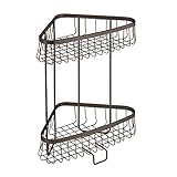 InterDesign York Lyra Free Standingバスルームやシャワーコーナーストレージシェルフ用タオル、Soap、シャンプー、ローション、アクセサリー – 2層、ブロンズ