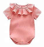 nico+(ニコプラス) ロンパース 股下 スナップ フリル 付き コットン ピンク 2XL