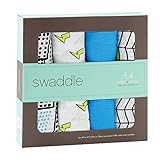 エイデンアンドアネイ おくるみ ブランケット 4セット ギフト 出産祝い ロイヤルベビー (カラー：whiz kid） 2054 Aden+Anais [並行輸入品]