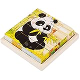 パンダ16 Grains 3d Six Facesペイント子供の教育パズルブロック木製おもちゃ