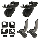Dolity スーツケース用　交換ホイール　ミュート　サイレント　車輪部品　取替え　4ピース入り　ブラック