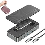 SAN ZANG MASTER 10 IN 1 M.2 SSD USB ハブ M.2 SSD 外付けケース付きUSB C ドッキングステーション 10Gbps高速転送 PD100W充電 4K 60HZ HDMI出力 1000MbpsLANポート USB C ハブ SD/TFポートスロット搭載 Windows/Mac OSなど対応 ノートPC対応 旅行、出張や在宅勤務など最適 ブラック