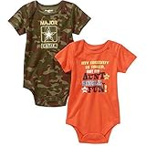 Garanimals新生児赤ちゃん少年Attitudeボディスーツ、2 - Pack、迷彩、6 – 9ヶ月