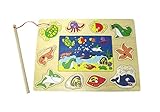 楽しい パズルと さかなつりが 一体になった 木製 さかなつりゲーム