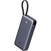 UGREEN Nexode【20000mAh/PD45W/USB-A×1&USB-C×2/充電コード付き】モバイルバッテリー PB536 | PD・PPS対応 3台同時充電 LED残量表示 パススルー/低電流モード搭載 PSE技術基準適合 iPhon