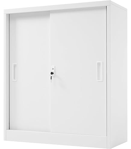 Amazon.co.jp: Jujwooo スチール書庫 引き戸タイプ 書類保管庫 保管庫