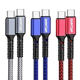 GHNTJAP USB C to USB C ケーブル 1M 3本/3色 タイプc ケーブル PD対応 60W急速充電 USB2.0データ転送 Type C to Type C iPhone15/iPad/Galaxy/Pixel等対応-（赤/青/灰色）