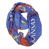 NCAA Kansas Jayhawks SilkyインフィニティスカーフSpatter、ブルー、70 " x 25 "