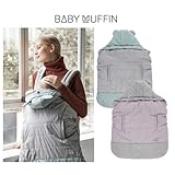 【baybymuffin】 (ミントグレー)防寒・防水 ベビーケープ・ベビーキャリアカバー★Baby Muffin ベビーマフィン【baybymuffin