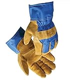 Caiman 1267 Fleece Insulated Pig Split Patched Palm Gloves, Blue by Caiman
