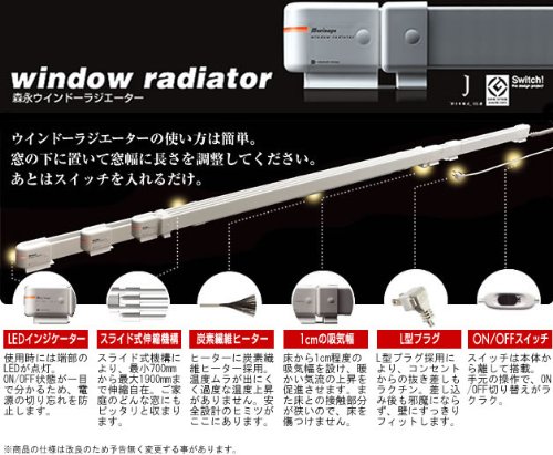 窓下ヒーター ウインドーラジエーター　結露防止ヒーター ZZ-M1500 森永 ウインドーラジエーター 定尺 1500mm W/R-1500(結露対策 ヒーター