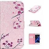 UNEXTATI Galaxy S7 ケース 高級 PUレザー 手帳型ケース 液晶保護 カバー カード収納 Samsung GalaxyS7 用 Case Cover (ピンク #3)