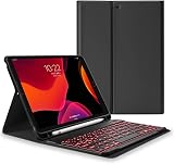 7色バックライト付き iPad Pro 11 M4 キーボード ケース ブルートゥース スタンド機能 超軽量 薄型 2024 iPad Pro 11 ケース Apple Pencil収納 マグネット 着脱式 スマート Bluetooth キーボードカバー，黒