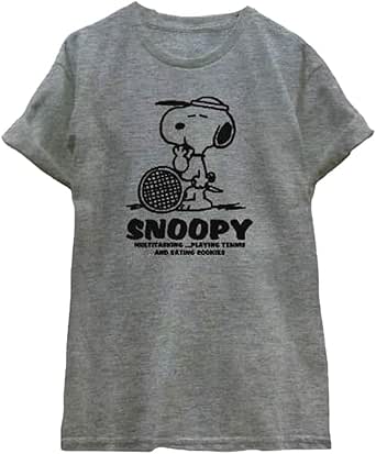 Amazon レディース スヌーピー Peanuts テニス Tシャツ Sn1 Wm 杢グレー Tシャツ カットソー 通販
