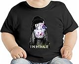 Inhale Sexy Cocaine & Caviar Cosmic Drugs Girl Smoke Weed オーガニックベビーTシャツ 12 - 18 Months