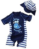 ベビー幼児ボーイズワンピース水着セット子供水着Bathing Suit UPF 50 + カラー: ブルー