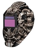 Metal Man ATEC8735SGC 9-13 Variable Shade Professional Auto-Darkening Welding Helmet, Techno Skull b