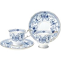 NARUMI(ナルミ) カップ ソーサー セット ミラノ ブルー 200cc 2客セット コーヒー 日本製 9682-20515