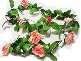MedianField 【 バラ 造花 壁掛け 】 飾り インテリア 花 雑貨 おしゃれ かわいい 薔薇 結婚式 アレンジ パーティー 飾り付け (黄色×ピンク)