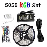 econoLED Led Strip Lights5m 16.4ft RGB Color Changing SMD 5050 Led Strip Lighting Kit 300leds SMD 50