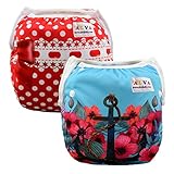 ALVABABY ベビー スイムパンツ 防水 スイム布 再利用可能 おむつ 水遊び用 水着 2枚セット SWD21-27-JP