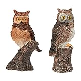 フクロウFigurines – Pack of 2 Mini Owl Resin Figurines、フェアリーガーデンアクセサリー、フクロウ装飾Ornaments Perfect子、屋内と屋外の装飾