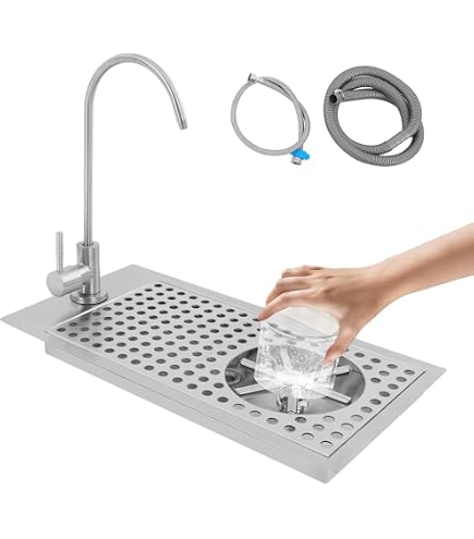 Amazon.co.jp: 業務用グラスリンサー、ステンレス製埋め込み式