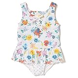 編み上げリボンつきワンピース水着 サックス 80