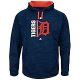 Detroit Tigersメンズ2017 Majestic Authentic On - Fieldチームアイコンフリースプルオーバーフード付きスエットシャツ – 海軍