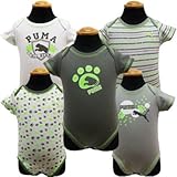 PUMA プーマ ベビーボディスーツ ベビー下着 5枚セット-6/9ヶ月