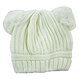 Ochine ベビー キッズ帽子 柔らかいニット帽 ニットキャップ コットン 保温 かわいい耳 子ども 女の子 男の子 秋 冬 シンプル 赤ちゃん 0-3歳設定