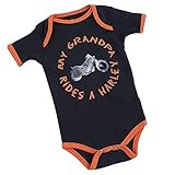 Harley Davidson My Grandpa Ridesベビー男の子ロンパース、ブラック カラー: ブラック