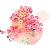 七五三お子様髪飾り2点セット つまみ細工 紅菊とぼかし梅花