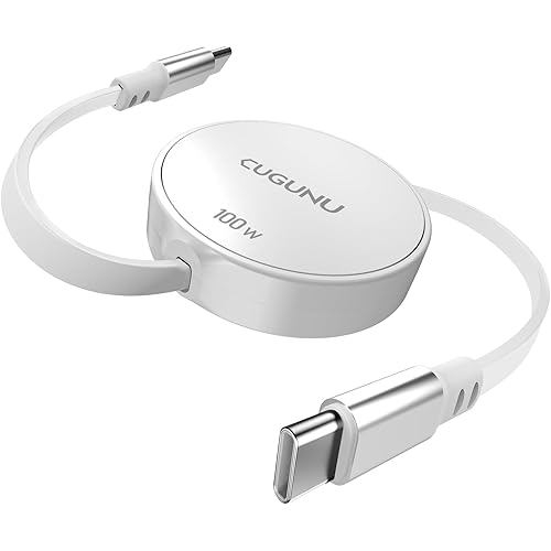 【100cm 多段調整】usb c ケーブル 巻き取り式 100W まきとり充電ケーブル c PD 高速データ転送 E-Marker 軽い 両引き 持ち運び便利 部屋収納 iphone17/16/15/シリーズ スマホ/PC/タブレットなどType-