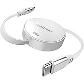 【100cm 多段調整】usb c ケーブル 巻き取り式 100W まきとり充電ケーブル c PD 高速データ転送 E-Marker 軽い 両引き 持ち運び便利 部屋収納 iphone17/16/15/シリーズ スマホ/PC/タブレットなどType-