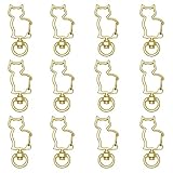 キーホルダー 金具 ナスカン MUNCVY 20点セット 回転カン カワイイ 座っている猫 ネコ ナスカン ゴールド 金具 ンドメイド 手作り キーリング