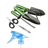 Elitlife 7点セット ミニ 庭造り手工具 ガーデニングツール 園芸工具 盆栽・小型鉢植え・移植ゴテ・フォーク盆栽・多肉植物 インテリア 苗 寄せ植え