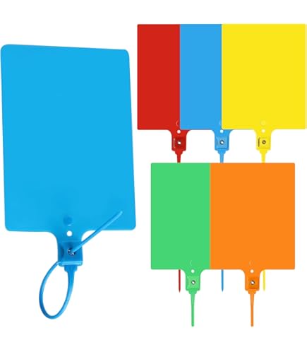 Youyole 200 Pieces Plastic Tags Waterproof Plastic Seal Shipping Tags Logistics Use Big Sign Tie Large Label Tie 250 Mm Total Length (Red, 2.28 X 3.94 Inches - View #5