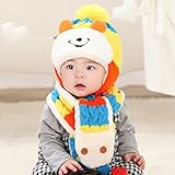 ベビー帽子 ニット帽 & マフラー ニット キッズ 子供 赤ちゃん用 かわいい 防寒帽子 (01)