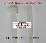 Serious Ties - Extra Heavy Duty Cable Ties (10, 24 Inch/175Lbs/Natural) [並行輸入品]