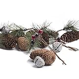 コレクションof Christmas Holiday Decorations – Pinecone , Pine Sprigs、Red Berries and Jingle Bells