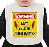 Gamer Warning - May Yell At Video Games ネクタイを有する有機ビブ Medium