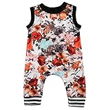 ベビー　子供服　女の子 　綿　ロンパース　可愛い　インクの花柄　超柔らかい　新生児　カバーオール　サロペット　赤ちゃん服　出産祝い　普段着　 プレゼント　0～18ヶ月 (70)