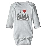 I Love New York NYスカイラインベビー女の子とBoys '長袖ボディスーツロンパース カラー: グレー