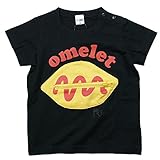 《初夏盛夏対応》 CHEEK ROOM(チイクルーム)  製品洗い加工済み42/2天竺オムレツ半袖Tシャツ 95cm /BK NO.B-470147