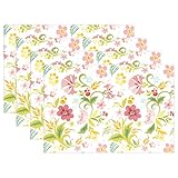 wihveプレースマットWipeableダイニングフローラル 12 x 18 inch