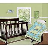 Step By Step 3 Piece Nursery Set (Comforter, Crib Sheet, Dust Ruffle) (Green) (Yellow) (Blue) Unisex