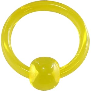 ボディピアス 18G 16G 14G アクリルキャプティブビーズリング(1個売り) 14G/10mm イエロー