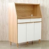 キッチンカウンター キッチンボード 幅105 おしゃれ 北欧 ホワイト オーク 国産 収納 カウンター 【お部屋までお届け】 AGA-199