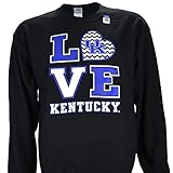 UK Love NCAA大学のケンタッキーWildcats on aブラッククルーネックスウェットシャツ L ブラック